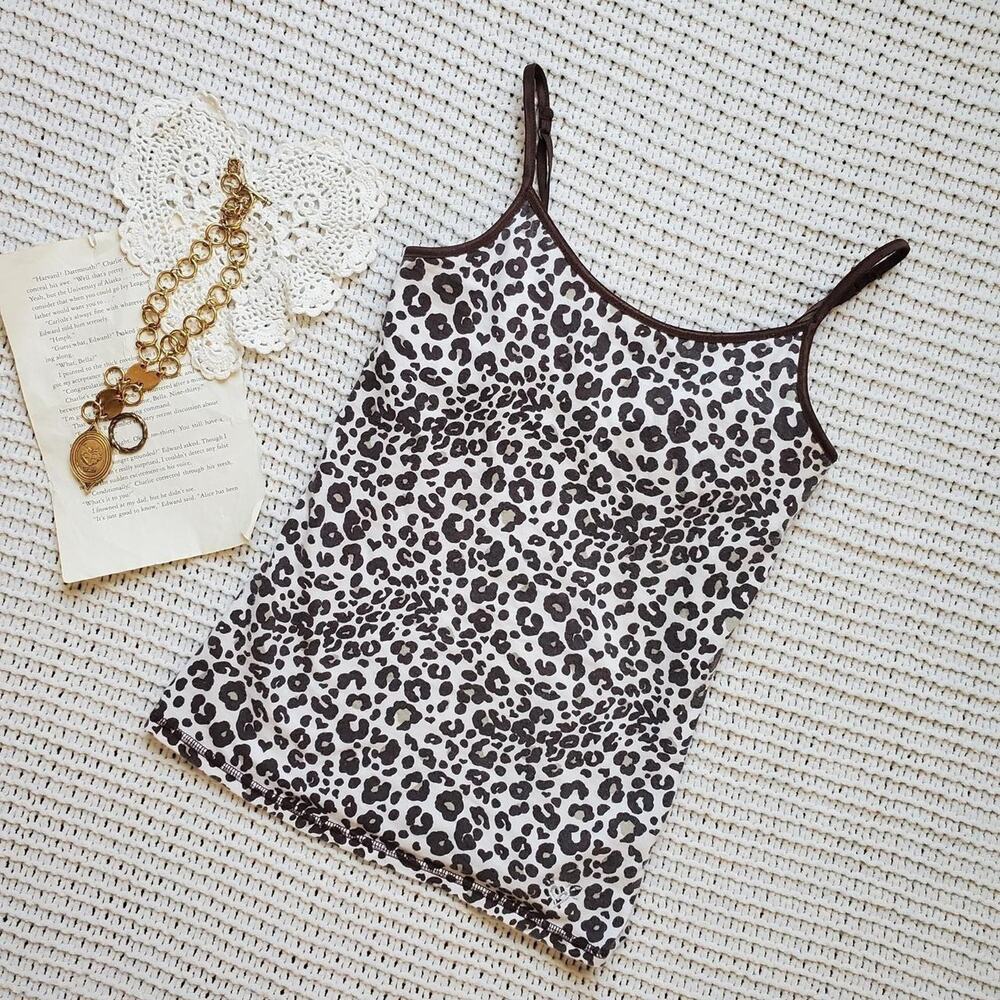 Justice leopard print cami top